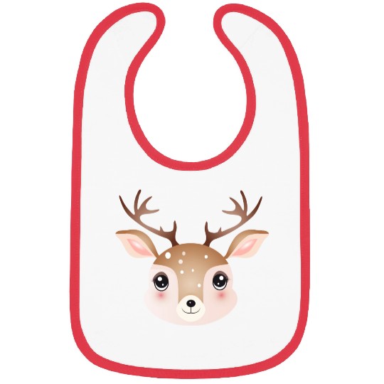 cute deer head in sweet comic style Bibs