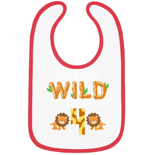 TURNING 4 BIRTHDAY Bibs