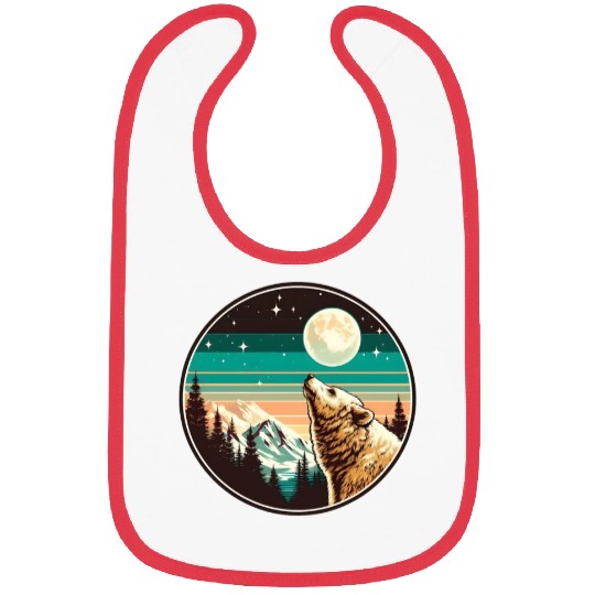 Bear under the moonlight natural idyll Bibs