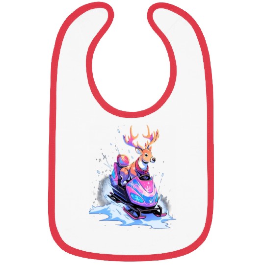 Snowmobile Deer Motor Sled Riding Snowmobiling Bibs
