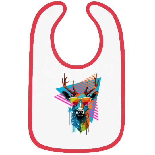 Deer with sunglasses 80s 90s Bibs