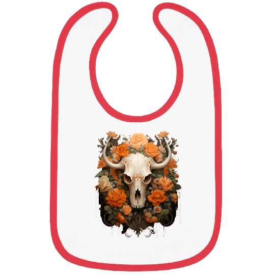 Vintage Bohemian Sugar Skull Bloom Bibs