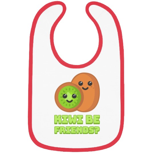 Kiwi Be Friends? Cute Kiwi Cartoon Bibs