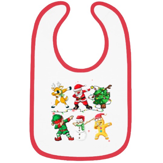 Dabbing Santa Elf Friends Christmas Boys Girls Men Bibs