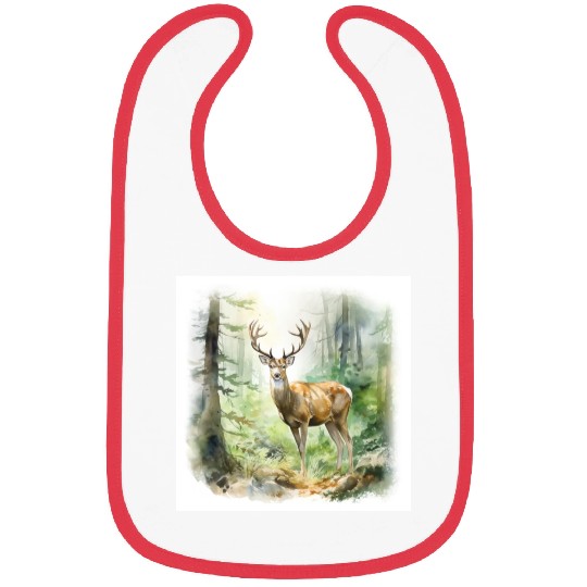 Watercolor Deer Bibs