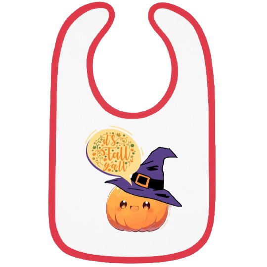 Cute Little Witch Pumpkin WithFall Greeting Bibs