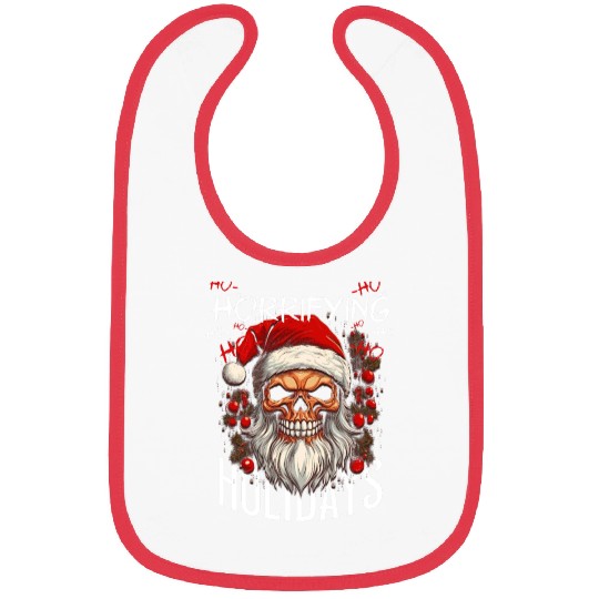Skull Santa Claus Horrifying Holidays Bibs