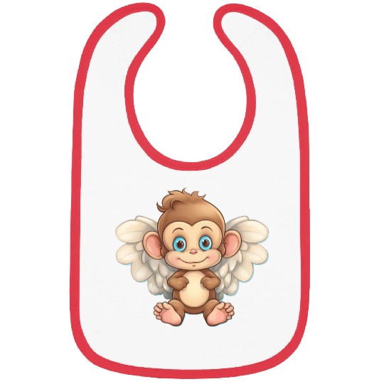 monkey chimpanzee angel flights Bibs
