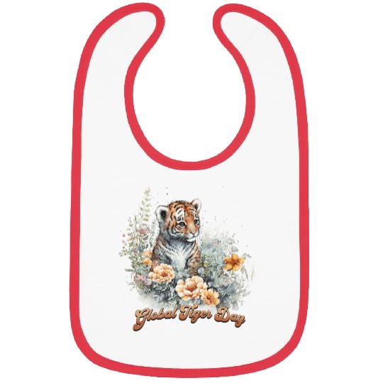 Global Tiger Day Watercolor Cub Bibs