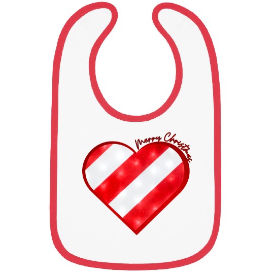 Merry Christmas, Candy Cane Heart Bibs