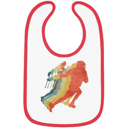 Lacrosse Player Running Retro Vintage Color Bibs