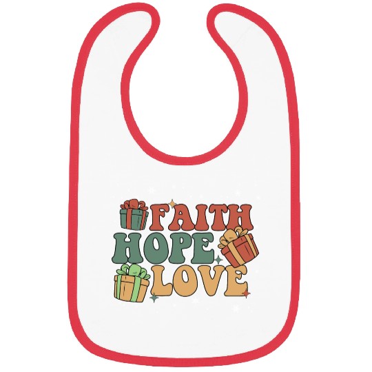 Faith Hope Love Religious Family Christmas Bibs