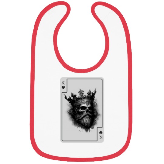 King of Hearts Creepy Card Game Poker Bibs