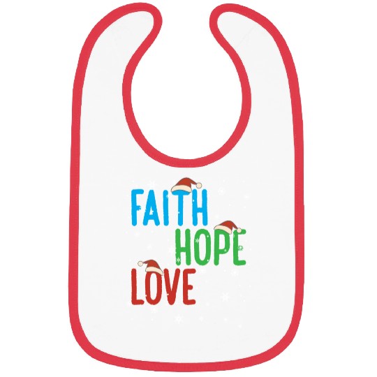 Faith Hope Love Religious Family Christmas Santa Bibs