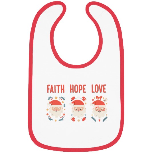 Religious Family Faith Hope Love Christmas Santa Bibs