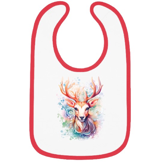 Colorful Reindeer Fantasy: Studio Ghibli Style Bibs