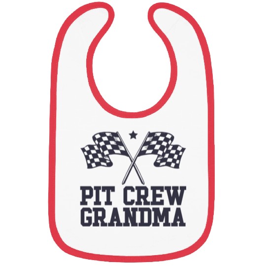 Pit Crew Grandma Racing Enthusiast Racer Birthday Bibs