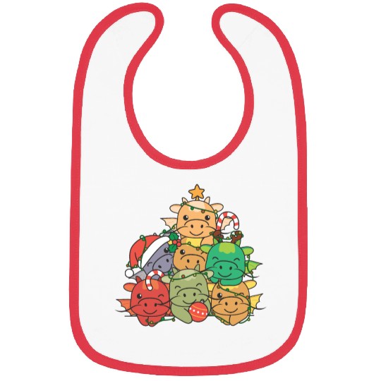 Dragon Christmas Tree Funny Animal Christmas Bibs