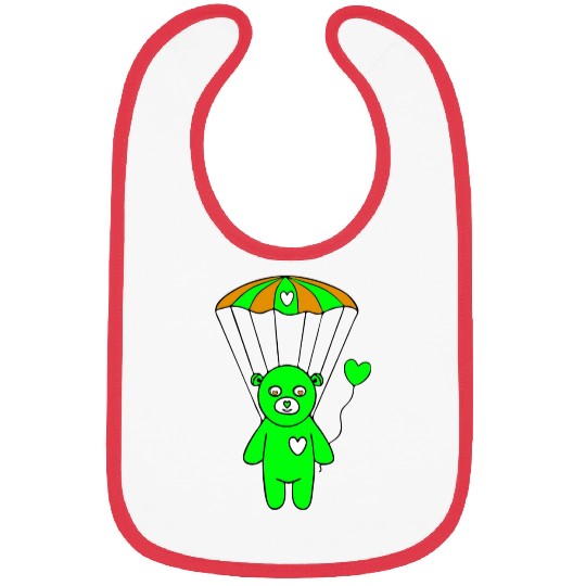 Teddy Bear - The Green Skydiver Bibs
