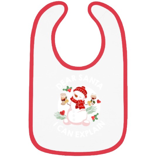 Schneemann Dear Santa I can Explain Funny Bibs