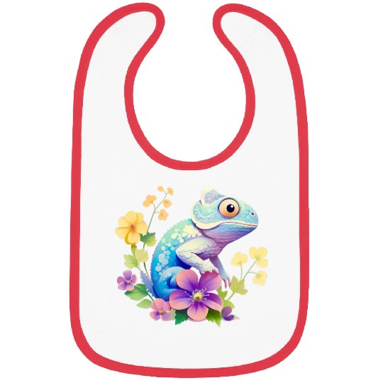 Cute Chameleon for Lizard Pet Lover Bibs
