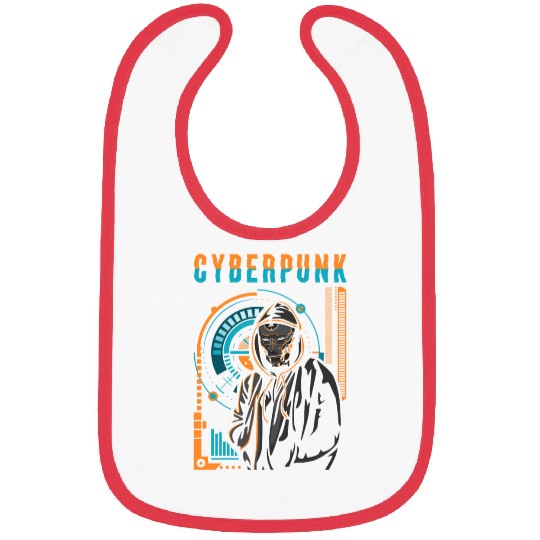 Cyborg Android Synthwave Scifi Bibs