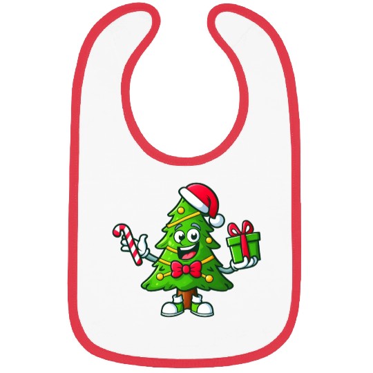 Funny green tree Bibs