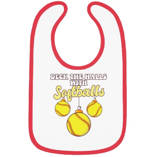 Softball Player Catcher Christmas Balls Deck The Bibs