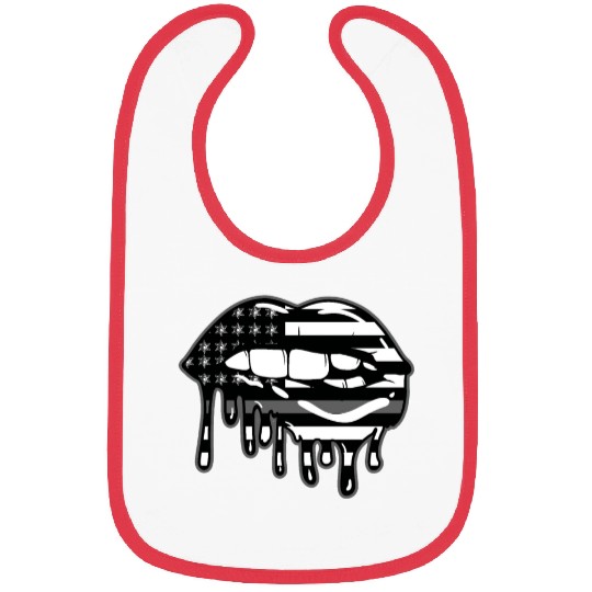 US Flag Lips Correctional Officer Patriotic First Bibs