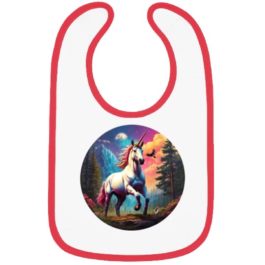 Majestic Rainbow Unicorn Bibs