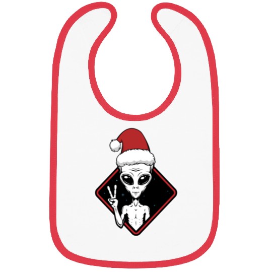 Alien Christmas Peace Bibs