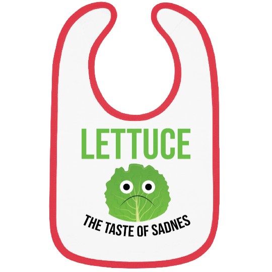 Lettuce The Taste of Sadness Funny Vegan Green FF Band Bibs