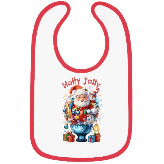 Holly Jolly bubble Santa Bibs