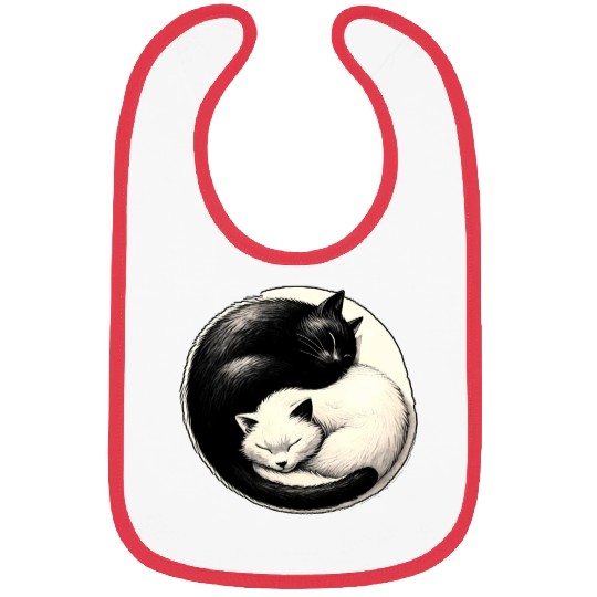 Yin and yang cats sleeping Bibs