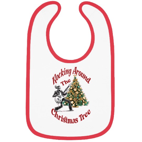 Rocking Around the Christmas Tree Skeleton Bibs,
