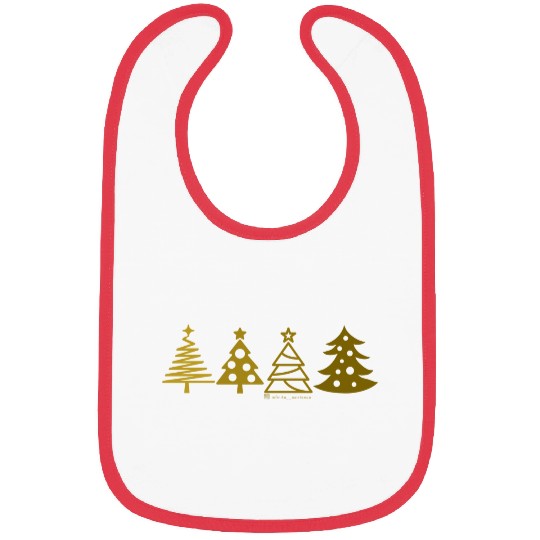 Minimalist Gold Gradient Christmas Trees Bibs
