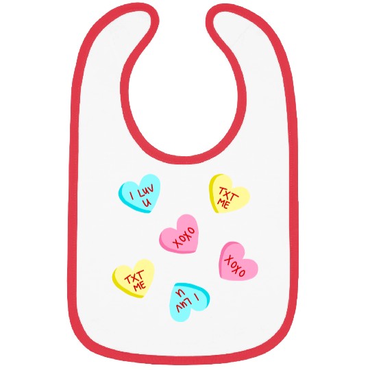 Sweet Candy Hearts Valentines Day Bibs