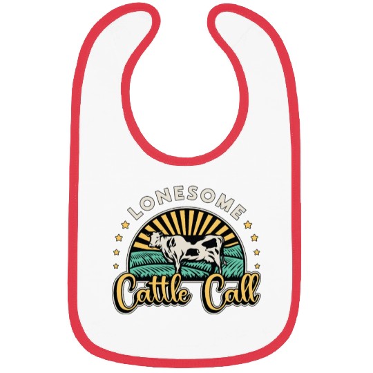 Cattle Farming Lonesome Cattle Call Farm Animals Bibs