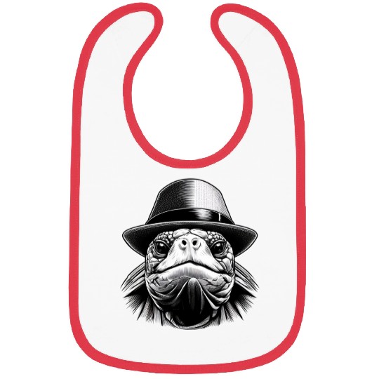 A turtle with a hat, a classic look Bibs