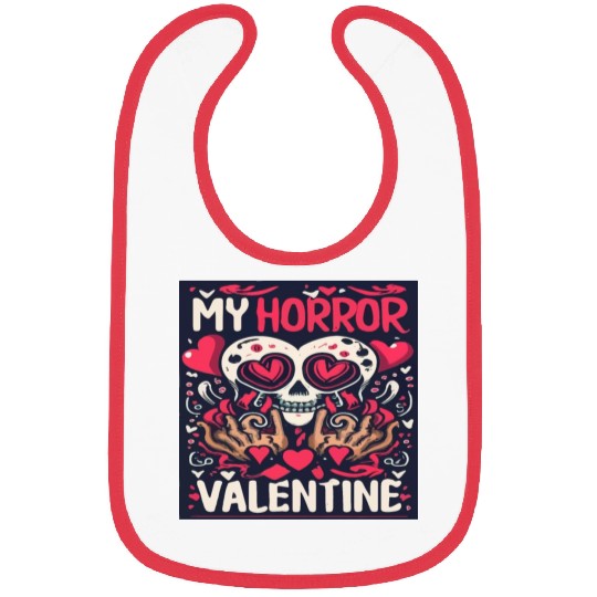 My Horror Valentine Skull Heart Bibs