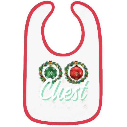 Chest Nuts Christmas Couple Funny Matching Bibs