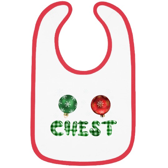 Chest Nuts Christmas Couple Funny Matching Bibs