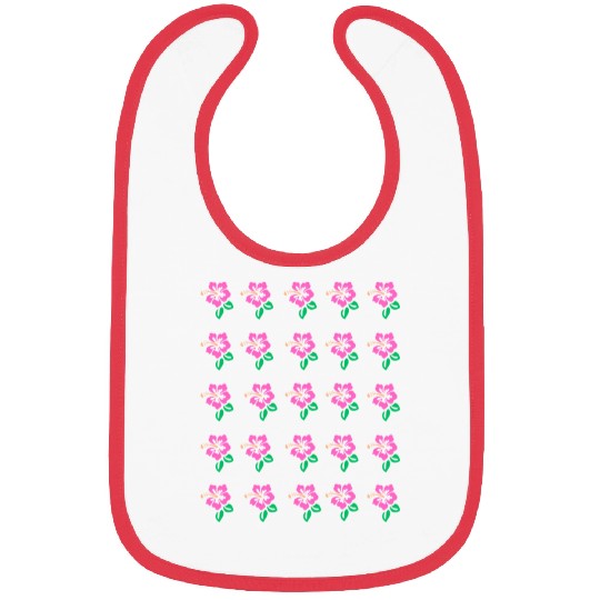 aesthetic pink hibiscus Bibs