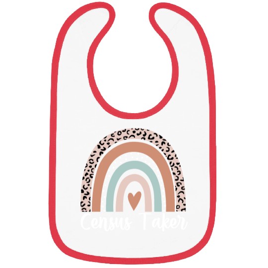 Census Taker Rainbow Leopard Funny Census Taker Bibs