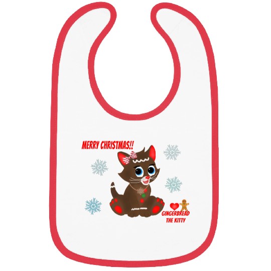 "Gingerbread" the Kitty (Snowflake Snuggliezz) Bibs