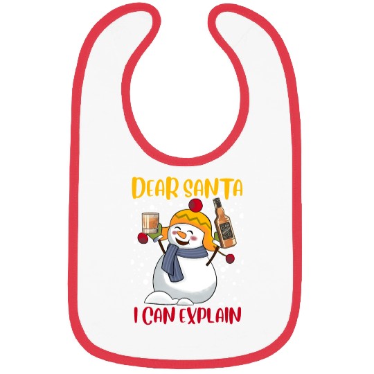 Snowman Dear Santa I can Explain Funny Bibs