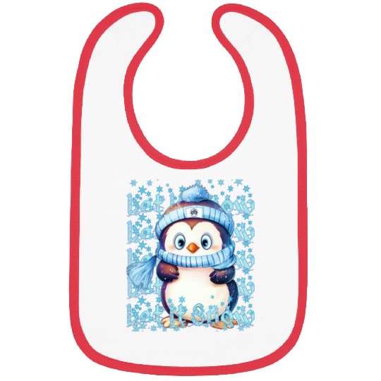 Let it Snow Winter Penguin Bibs