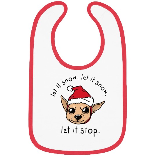 Festive Chihuahua with Santa Hat Bibs