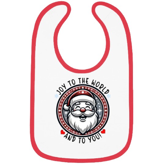 Joy To The World And To You - Joyful Santa Cheer Bibs