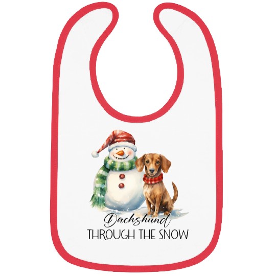 Dachshund Through The Snow Bibs
